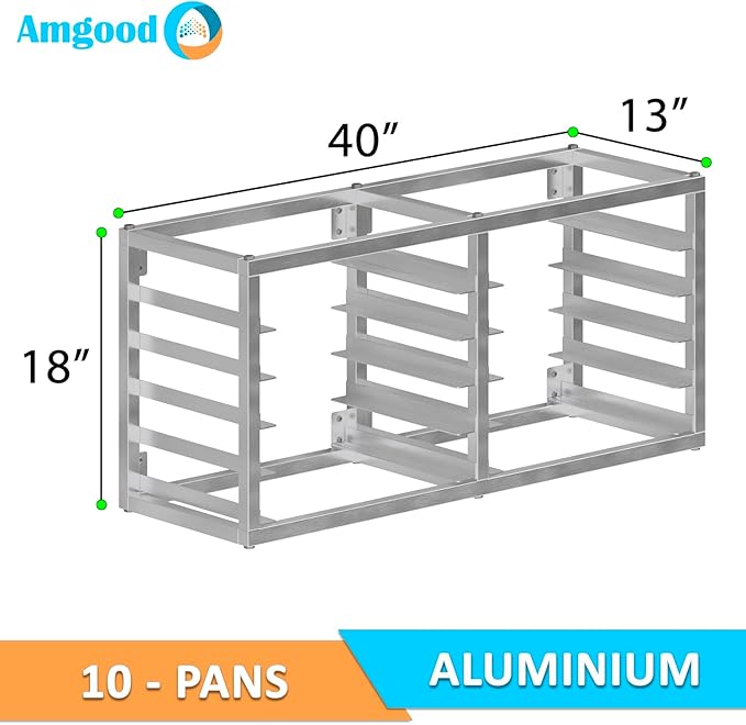 AmGood Wall Mounted Sheet/Bun Pan Rack - 40 x 13 x 18. Fits 10 Half Size Pans. NSF