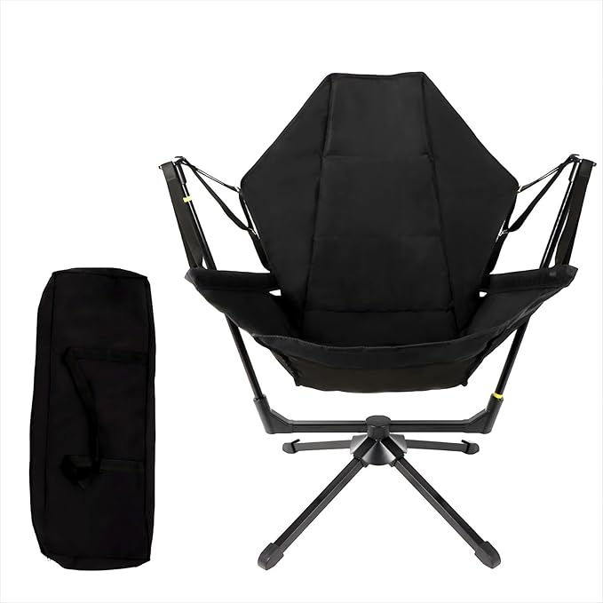 Hammock Camping Chair with Adjustable Backrest Foldable Camping Chairs for Adults with 360-degree Swivel Base Portable Chair Used for Office Work Picnic Hiking