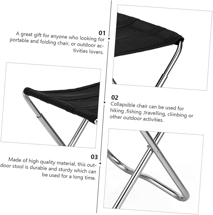 Sturdy Camping Stool Rod Holder Aluminum Alloy Fishing Chair for Outdoor Activities