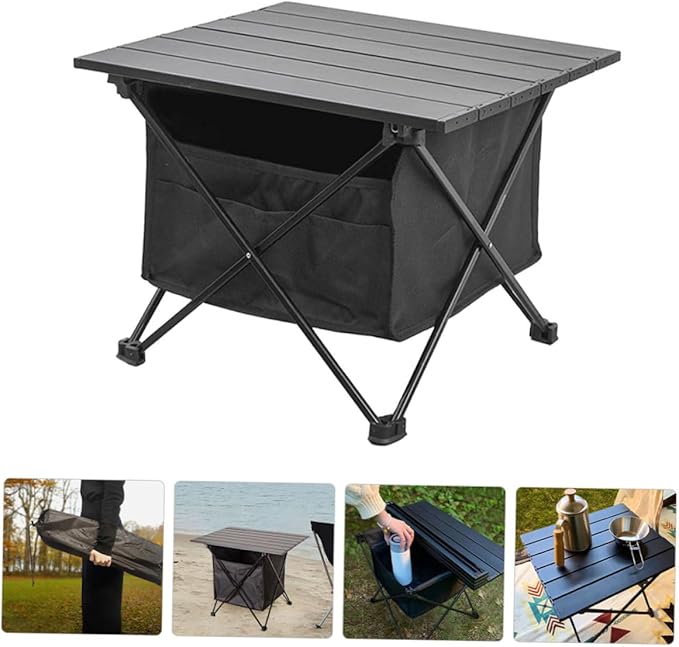 Aluminum Alloy Portable Folding Table Beach Camping Multi-Functional Desk Oxford Easy to Carry Store