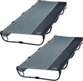 TIMBER RIDGE 20-Second Quick Set-Up Camping Cot Lightweight Aluminum Folding Cot with Zipper Closure Portable Carry Bag Included for Camping Travel and Outdoors Support up to 225lbs Grey 2pcs