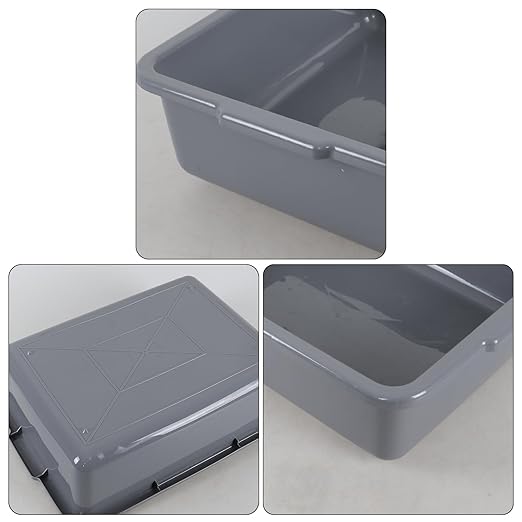 23 L 4 Packs Plastic Bus Tubs Commercial Bus Boxes Tote Gray