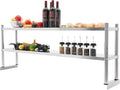 2-Tier Stainless Steel Shelving UnitHeavy Duty 88LBS Capacity Per Layer Adjustable Storage RackCommercial Storage Rack for Warehouse Kitchen Bathroom Garage