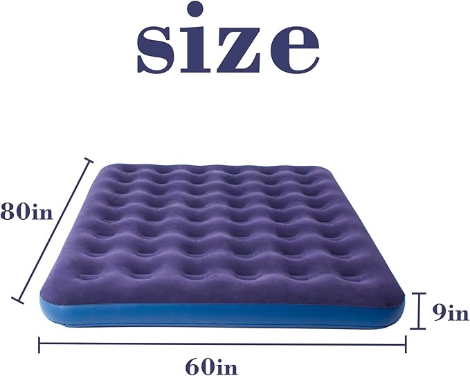 Queen Size Air Mattress Inflatable Bed for Camping and HomeBlow Up Mattress Sleeping Pad