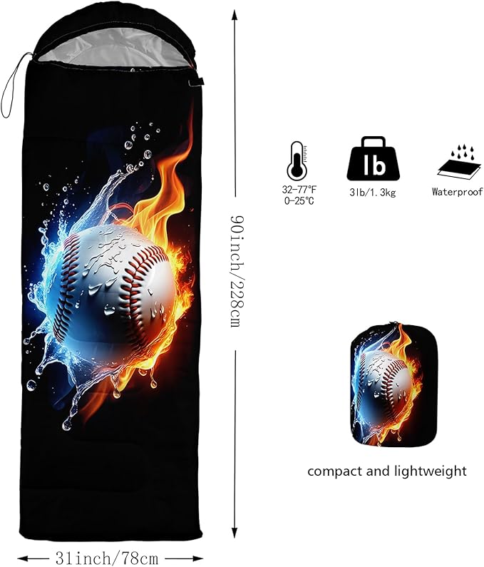QOOMO Camping Sleeping Bags3 Season Warm &amp Cool WeatherLightweightWaterproof Sleeping Bags for Adults &amp KidsTravelingand OutdoorsCamping Gear Equipment
