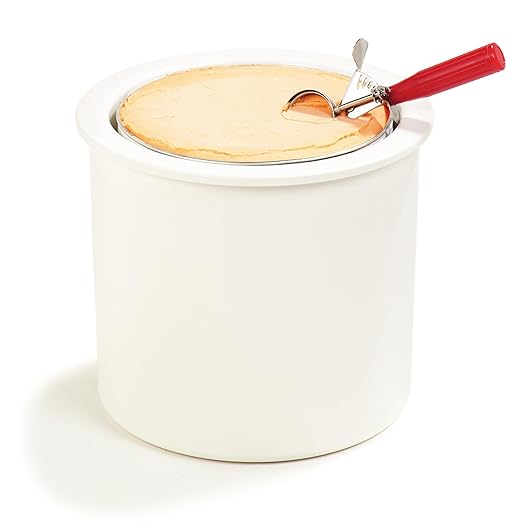 Carlisle FoodService Products Coldmaster Ice Cream Server Insulated Crock with Lid for Kitchens and Restaurants Plastic 3 Gallons White