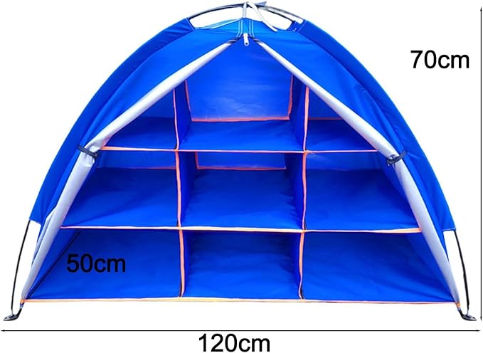 Camping Storage Tent with 9 Shelves for Shoes and Camping Gear Organization Cabinet Waterproof Portable Oxford Cloth for Hiking
