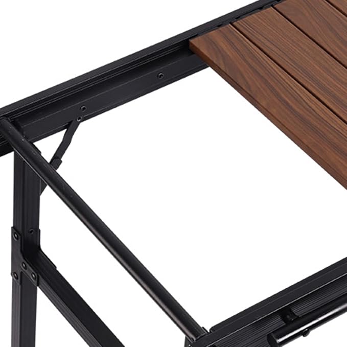 Outdoor Folding Table with Adjustable Legs Camp Table for Backyard Patio BBQ