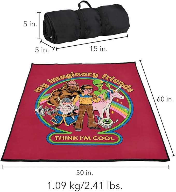 LOGOVISION Steven Rhodes My Imaginary Friends Outdoor Blanket for Picnic Beach Camping Park Tailgate 50x60