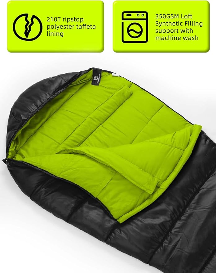 Bessport Mummy Sleeping Bag | 15-45 ℉ Extreme 3-4 Season Sleeping Bag for Adults Cold Weather– Warm and Washable for Hiking Traveling &amp Outdoor Activities