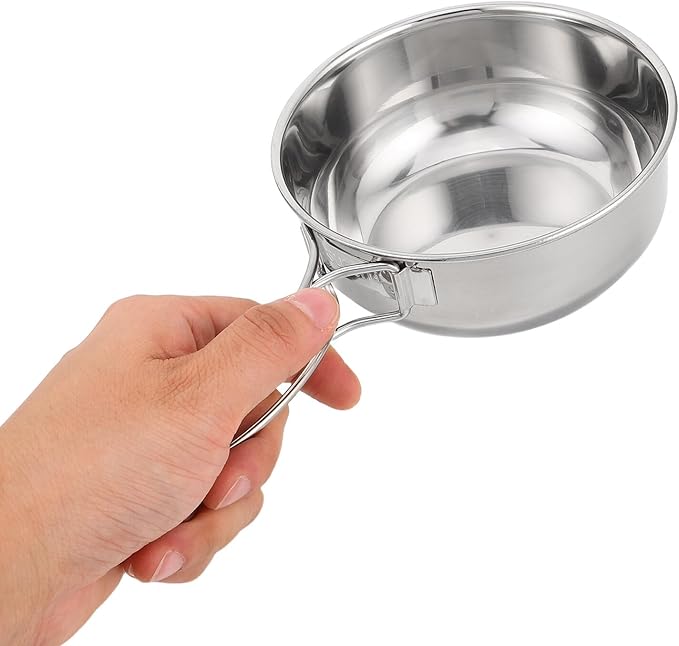 Stainless Steel Camping Bowls Set with Foldable Handles 650ml Large Bowl Portable Outdoor Picnic and Hiking Cookware for Backpacking and Camping