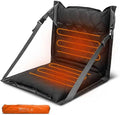 ETROL Heated Inflatable Folding Stadium Seat with 3 Temperature Settings Press-to-Inflate Portable Chair with Back Support &amp Straps Powered by Portable Power Bank for Camping Outdoor Sports