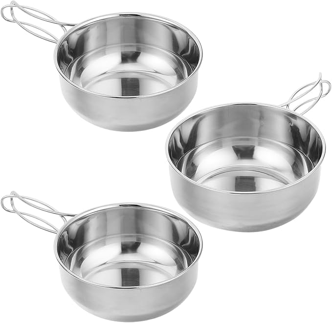 COHEALI Outdoor Stainless Steel Camping Bowl Set Foldable 650ml Large Bowl Portable Multifunctional Picnic and Hiking Tableware for Travel and Backpacking