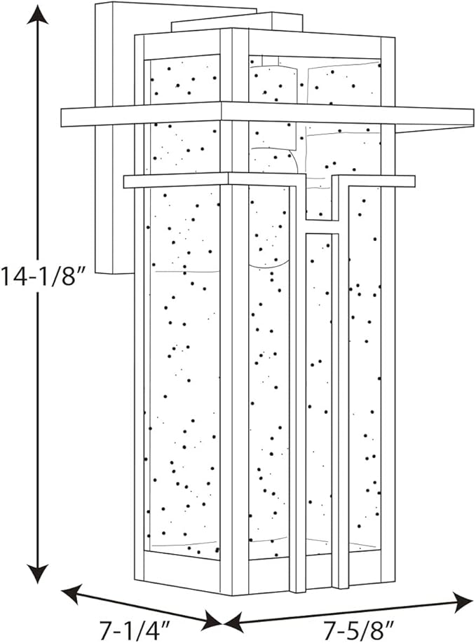 Progress Lighting Boxwood Collection 1-Light Clear Seeded Glass Craftsman Outdoor Medium Wall Lantern Light Antique Bronze  14.13x7.63x7.63