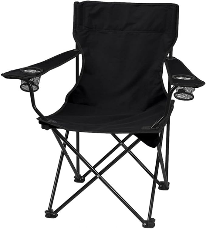 VictoryStore Outdoor Camping Chair - Iowa State University Block I Logo Black Folding Camping Chair with Carry Bag