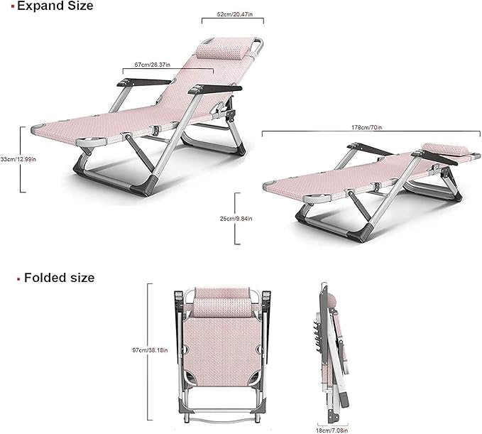 Lounge Outdoor Folding Chair with Adjustable Reclining Feature Lightweight Portable Deck Chair for Garden Office and Sun Lounging Comfortable Recliner for Relaxing Breaks