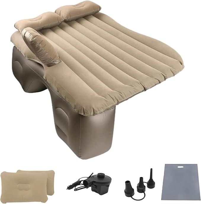 Camping Inflatable Mattress Multifunctional Car Inflatable Mattress Flocking PVC Pressure-Resistant Car Back Seat Sleeping Pad Outdoor Camping Sofa Bed