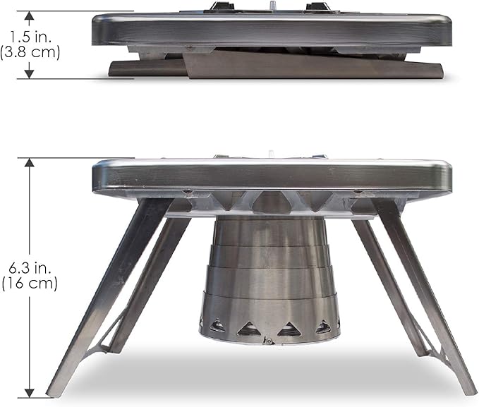 nCamp - Multi-Fuel Portable Camping Stove Portable Gas Stove Portable Wood Stove Single Burner Propane Stove Lightweight w/Collapsible Combustion Chamber (Stove Only). Mini-Stove Compact Stove