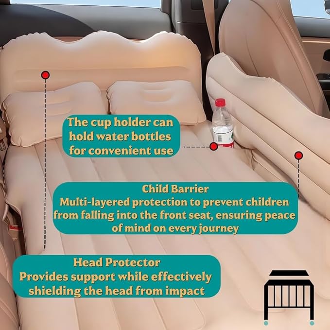 Car Air Mattress for Cadillac Escalade 2007-2010Air Mattress Back Seat Camping Bed Thickened Car Sleeping Pad for Travel Portable Car Bed Anti-Leakage Quick Easy Set-Up