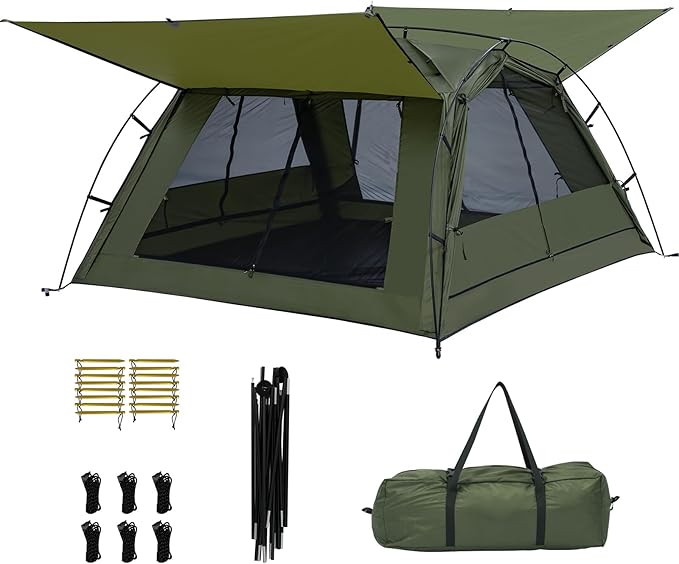 3 Person Backpacking Tent Cabin Tent with Vestibule Waterproof Lightweight Easy Set Up Outdoor Tent for Camping Hiking Motorcycle