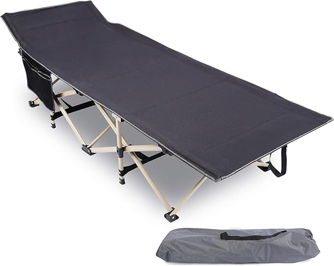REDCAMP Folding Camping Cots for Adults Heavy Duty 28 Extra Wide Sturdy Portable Sleeping Cot Black 2-Pack