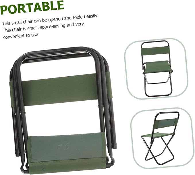 Happyyami Comfortable Folding Chair Lightweight and Sturdy Outdoor Camping Seat for Fishing Beach and Travel Space-saving Design High Bearing Capacity Convenient Portable Stool for Adults