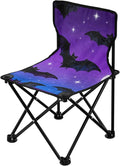 Foldable Camp Chair Bat Moon Pattern Beach Backpack with Carrying Bag Ice Fishing for Outside