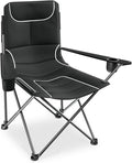 Athena Collection Portable Camping Chair for Outdoor Foldable Outdoor Beach Camping Chair with Adjustable Backrest &amp Armrest Oversized Padded Chair Folding Lawn Chair with Cooler &amp Cup Holde