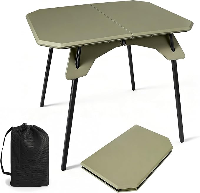 LiveGo Outdoor Foldable Camping Table Portable Lightweight Picnic Table with Height Adjustable Legs Collapsible &amp Carry Bag Dining Table for Kitchen Garden Beach Fishing BBQ Indoor Outdoor