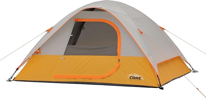 CORE Tent for Family Camping Hiking and Backpacking | 3 Person / 4 Person / 6 Person / 9 Person Person Dome Camp Tents with Included Tent Gear Loft for Outdoor Accessories