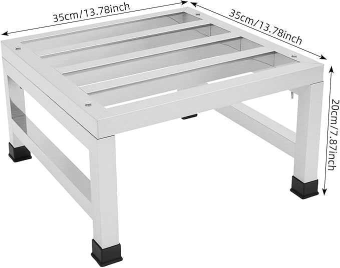 3 Pack Dunnage Rack 13.8''Lx 13.8''W x 7.8H Stainless Steel Dunnage Racks 1100 lbs Capacity Each Food Service Storage Racks Floor Rack for Warehouse Cooler Restaurant Kitchen &amp Garage
