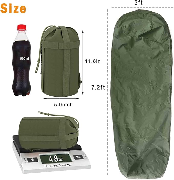 MT Army Military Modular Sleeping Bags System Multi Layered with Bivy Cover for All Season Woodland/Multicam