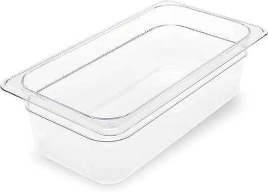 Carlisle FoodService Products Storplus Food Storage Container Food Pan Chafing Pan for Catering Buffets Restaurants Polycarbonate (Pc) 1/3 Size 4 Inches Deep Clear (Pack of 6)