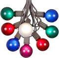 G50 Patio String Lights with 25 Multi Globe Bulbs – Outdoor String Lights – Market Bistro Café Hanging String Lights – Patio Garden Umbrella Globe Lights - Brown Wire - 25 Feet