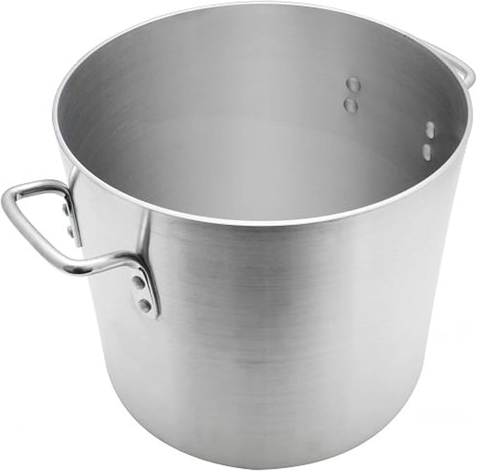 TrueCraftware- 20 qt. Aluminum Stock Pot with Riveted Handles 4mm Thickness- Multipurpose Pot Cookware Large Stockpot Stew For Cooking Simmering Soup Seafood Stock Home Kitchen Restaurant