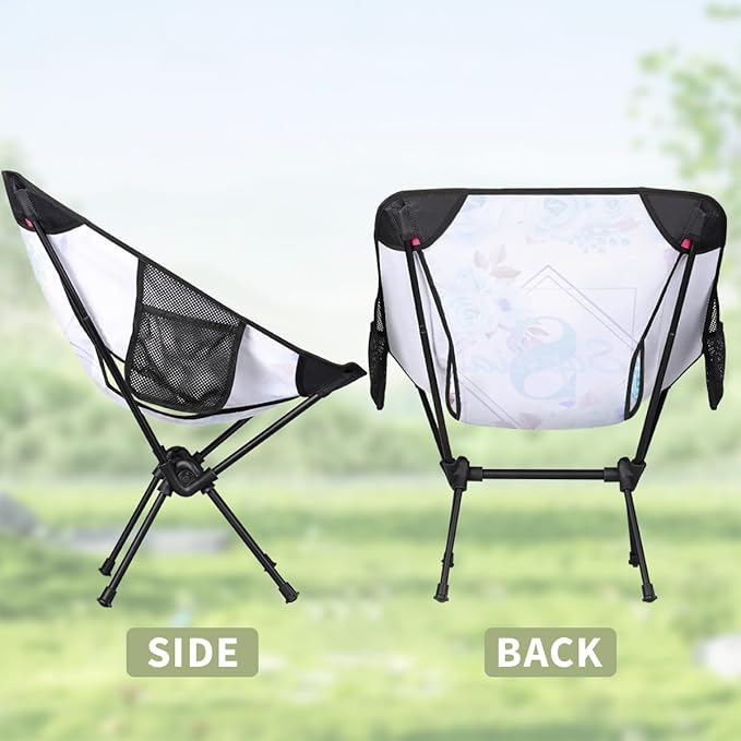 Camping Chair Personalized Backpacking Chair Lightweight Portable Folding Customized Name Chairs for Beach Sport Hiking (Light Blue Purple)