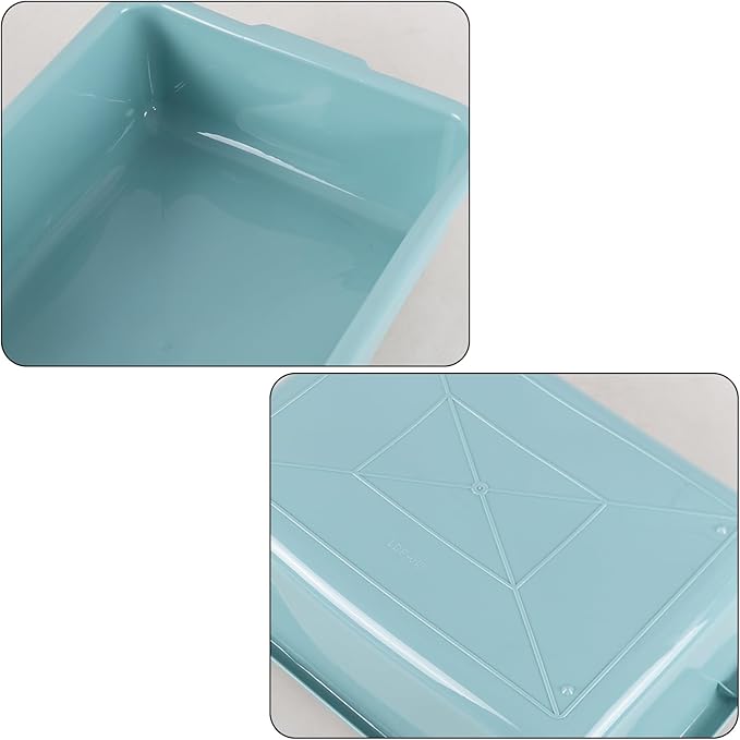 Jekiyo 3 Pack Commercial Bus Boxes with Lids 13 L Plastic Bus Tubs Mint Green