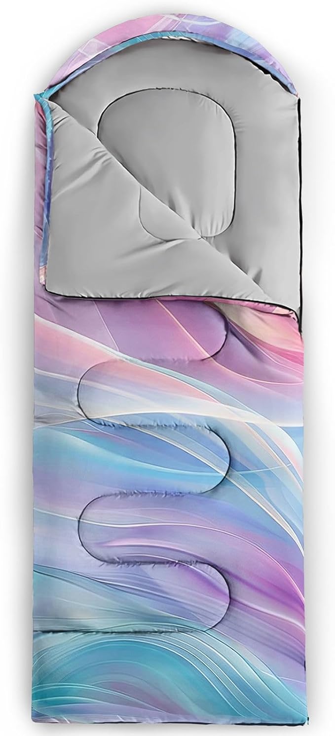 Kids Sleeping Bag for Boys GirlsWestern Cowboy Print-Lightweight Warm Portable Outdoor Indoor-Waterproof Cold Weather Resistant Sleeping Bag for Camping Hiking