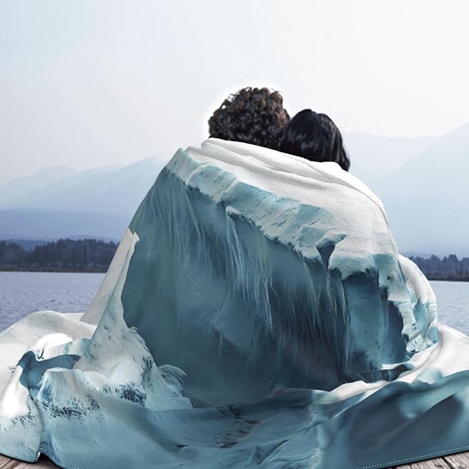 Glacier Cracks Soft Fleece Blanket 60 * 50 inch Soft Sofa Blanket Suitable for Sofa Camping Travel Night Cover Blanket
