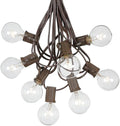 25 Foot G40 Outdoor Patio String Lights With 25 Clear Globe Bulbs - Indoor Outdoor Market Bistro Cafe Hanging Lights - C7/E12 Base - Brown Wire
