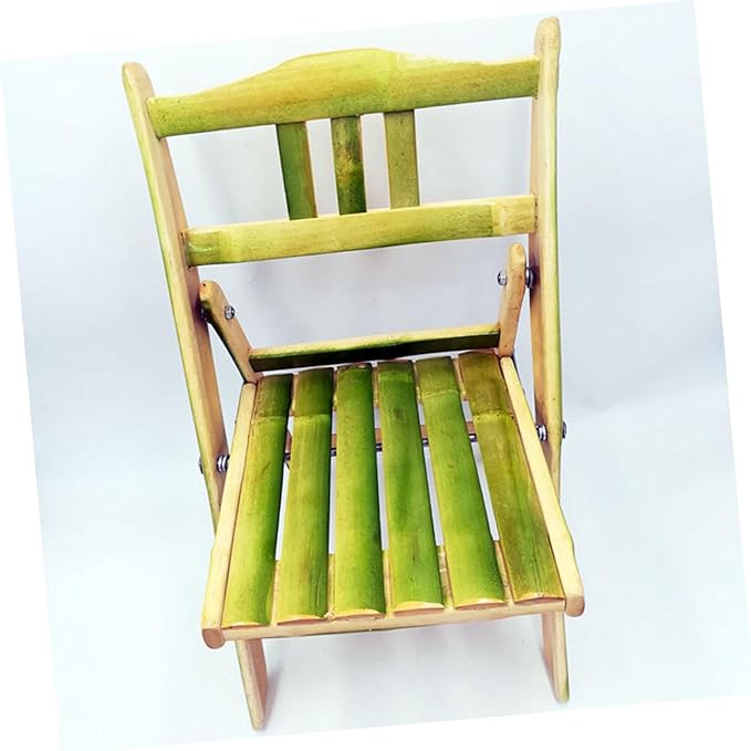 Toyvian Portable Bamboo Folding Stool for Outdoor Activities Beach Parties Receptions Instant Assembly