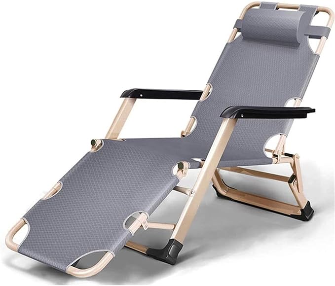 Oversized Heavy People Recliner Chair Metal Steel Folding Camping Lounger Outdoor Camping Lounge Chair