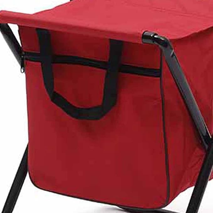Folding Fishing Chair Portable Foldable Leisure Back Chair with Bag for Outdoor Camping Fishing Hiking Backpacking (Red)