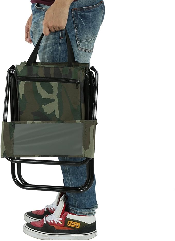 Drfeify Convenient Foldable Outdoor Camping Fishing Chair with Storage Bag Portable Folding Seat for Sports &amp Outdoor Activities