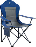 EVER ADVANCED Folding Camping Chair with High Back Padded 2 Pack Oversized Portable Lawn Chairs Lightweight Sturdy Steel Foldable Outdoor Camp Chair for AdultsGrey