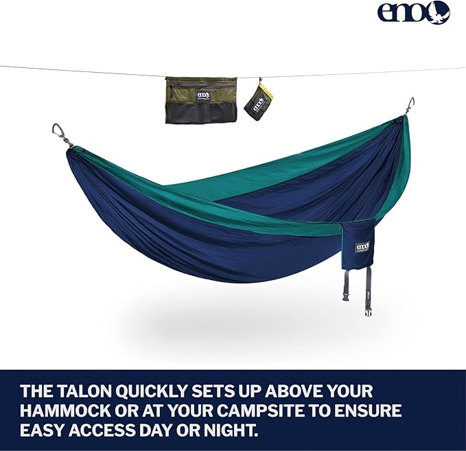 ENO Talon Hammock Organizer - Hanging Organizer for Camping &amp Backpacking Hammocks - Organizer Bag for Water Bottles Travel Essentials and Hiking Essentials