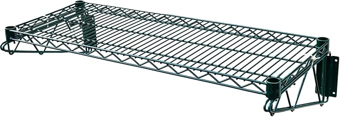 Premium Epoxy Green Wire Wall Shelf | NSF Certified | Heavy-Duty Wall-Mounted Storage Rack for Kitchen Utility &amp Food Service (24 x 54)