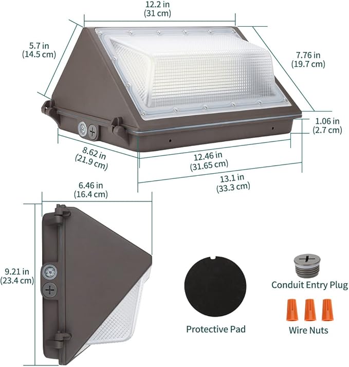 kadision 100W LED Wall Pack with Dusk to Dawn Photocell 13000lm (350W MH Equiv.) 5000K 100-277V Commercial Grade Waterproof Outdoor Wall Pack LED Lighting ETL Listed