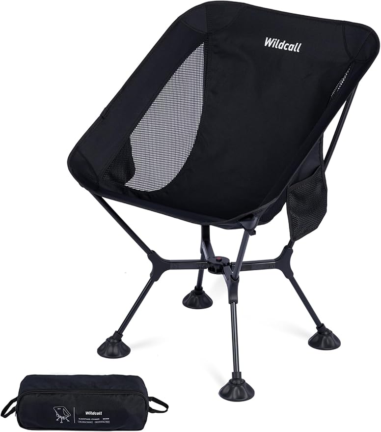 WildCall Ultralight Compact Camping Chair Quick Setup Frame Beach Chair with Anti-Sink Large Feet