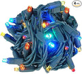 Novelty Lights Coaxial 4 Pack 25 Feet 50 Multicolor LED Christmas String Commercial Grade Green Wire Waterproof Connections Modular Product Line Connect 43 Sets